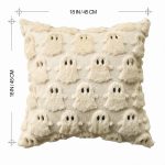 Sm:)e Embroidered Goost Plush Faux Fur Jacquard Halloween Throw Pillow Cover 18x18 Inch White, Set of 2 Silky Soft Cushion Case for Sofa Couch - Image 15