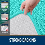 Buganda Bathroom Rugs 30x20, Quick Dry Machine Washable Chenille Bath Mats with Rubber Backing, Grey - Image 96