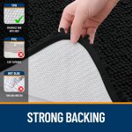 Buganda Bathroom Rugs 30x20, Quick Dry Machine Washable Chenille Bath Mats with Rubber Backing, Grey - Image 56