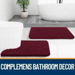 Buganda Bathroom Rugs 30x20, Quick Dry Machine Washable Chenille Bath Mats with Rubber Backing, Grey - Image 65
