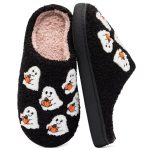 BERANMEY Halloween Slippers for Women Perfect Soft Plush Comfy Warm Slip-On Cute Womens Slippers Indoor Fluffy House Slippers for Women and Men Non-slip Fuzzy Flat Slides - Image 141