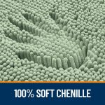 Buganda Bathroom Rugs 30x20, Quick Dry Machine Washable Chenille Bath Mats with Rubber Backing, Grey - Image 76